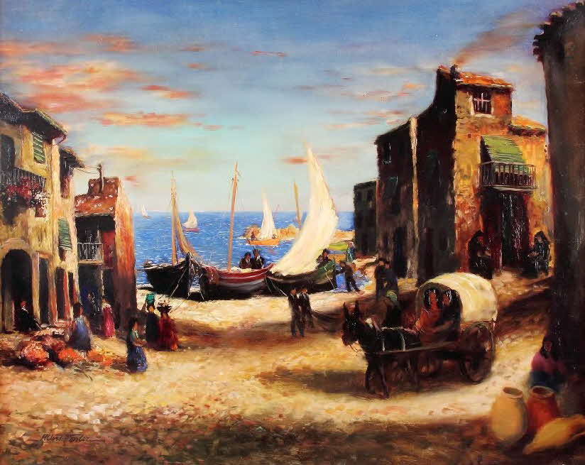 Dorf am Meer in Nordspanien