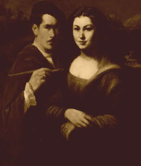 Selbstportrt mit Frau (Mona Lisa ?) - um 1937