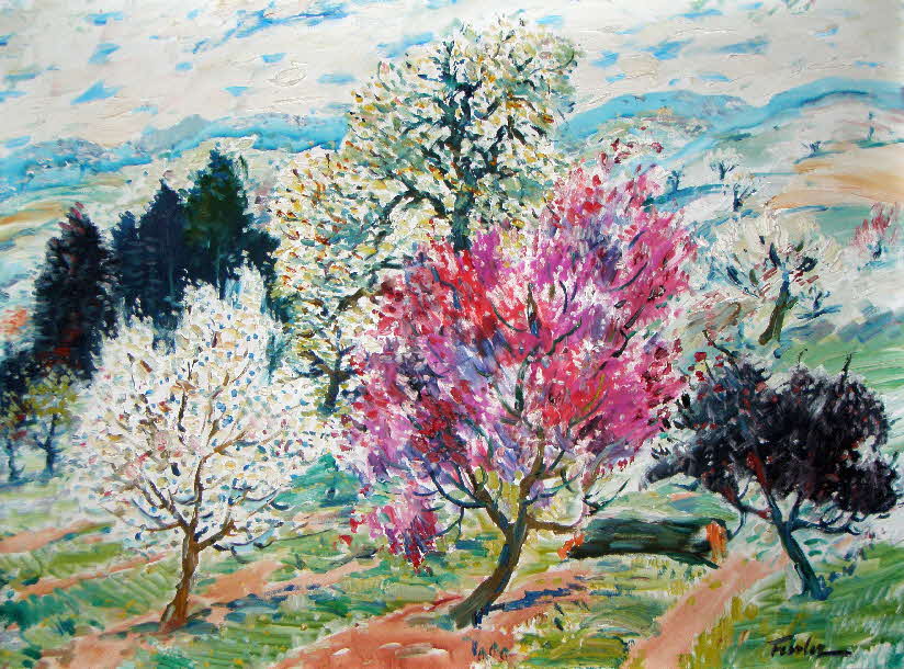 Sdliche Landschaft um 1960 - 80 x 60 cm